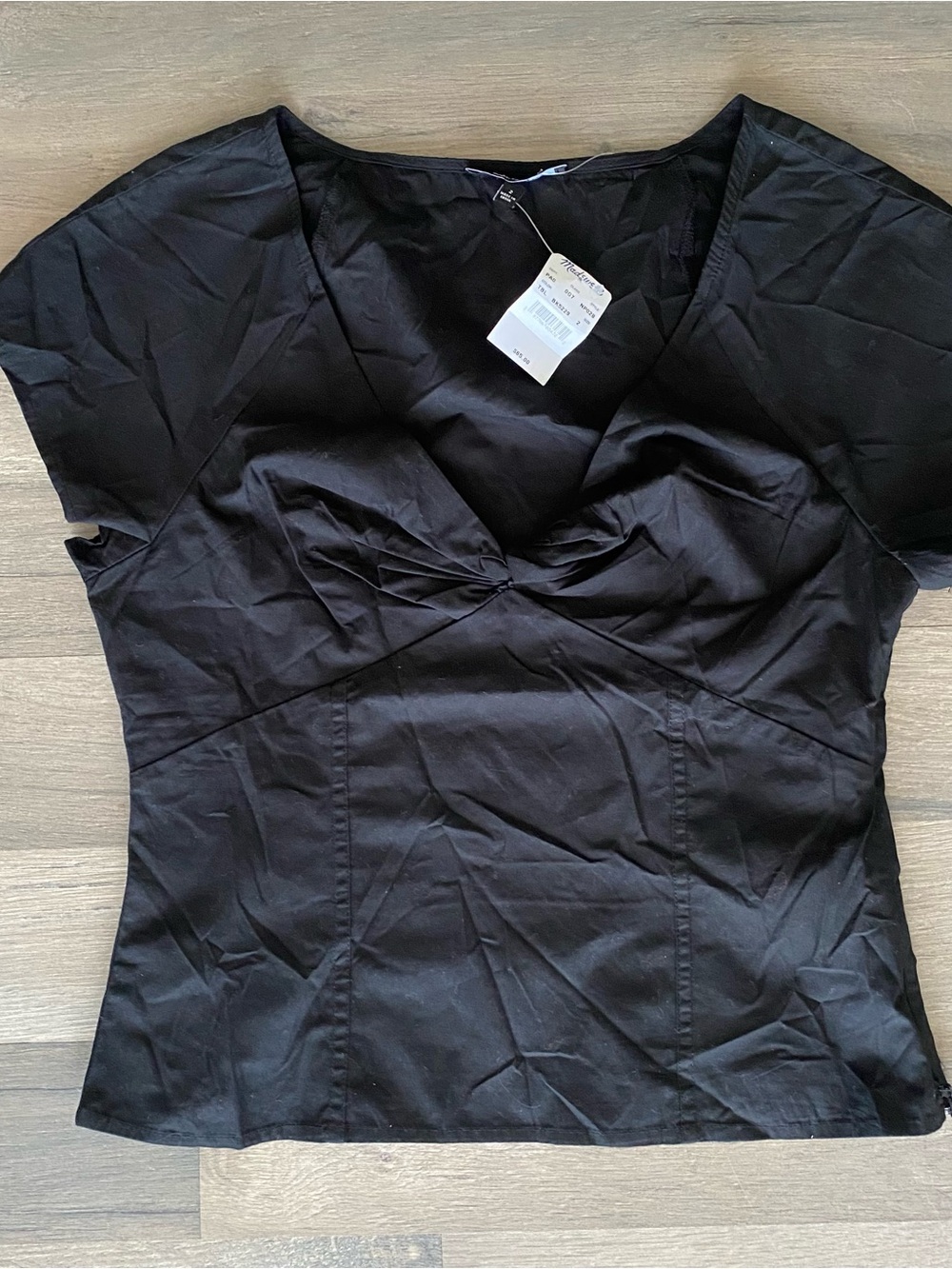 Madewell Black Short-Sleeve V-Neck Blouse
